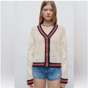 Re/done crochet cardigan cotton size XS